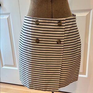 LOFT Black and White nautical stripe Pencil Mini Skirt